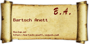 Bartsch Anett névjegykártya